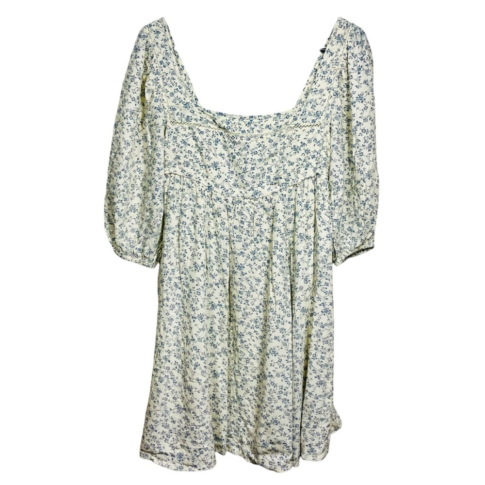Denim & Supply Ralph Lauren Blue and Off White Ditsy Floral Babydoll Dress S/P